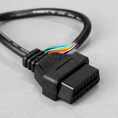 #ad OBD2 OBD II 16 Pin Female Extension Connector To Open Plug Wire Diagnostic Cable $3.59