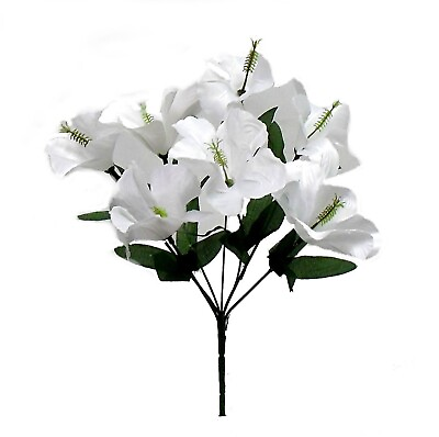 #ad #ad White Hibiscus Bush Tropical Artificial Silk Flowers Fake Faux Bouquet $1.20