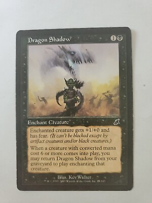 #ad MTG Magic The Gathering Card Dragon Shadow Enchant Creature Black Scourge $7.95