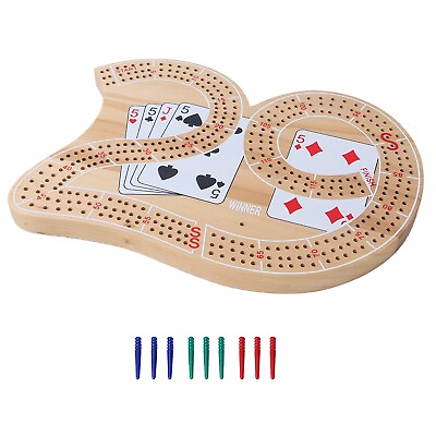 #ad Classic 3 Track 29 Travel Cribbage Board Game with 9 Plastic Pegs for 2 3 Player $14.98
