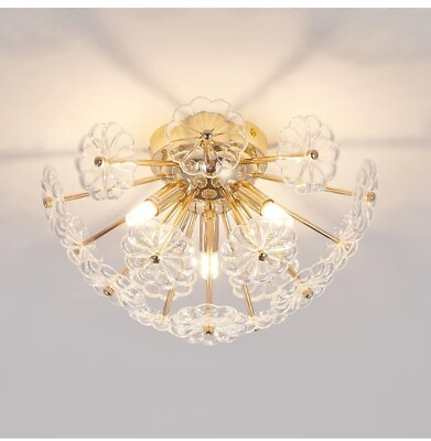#ad Sputnik Flush Mount Ceiling Light Gold Metal Flower Ceiling Lamp Fixture $34.99