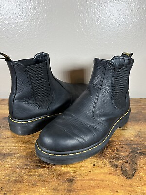 #ad Dr Doc Martens Airwair Boots Chelsea Ankle Pull On Leather #2976 Black W8 M7 $59.00