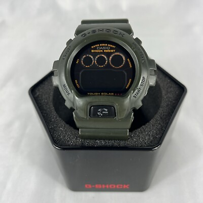 #ad Casio G Shock G 6900KG 3 Tough Solar Olive Drab Green Watch A Condition $140.00