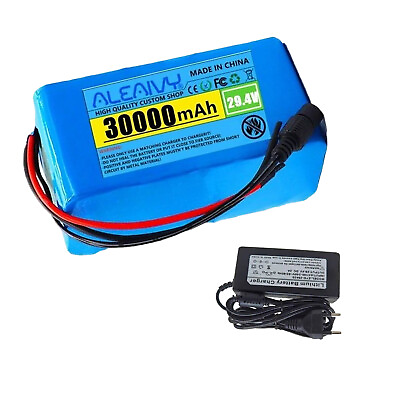 #ad NEW 24V 30Ah 7S3P 30000mAh Battery Electric Li ion Battery Pack Charger $62.99