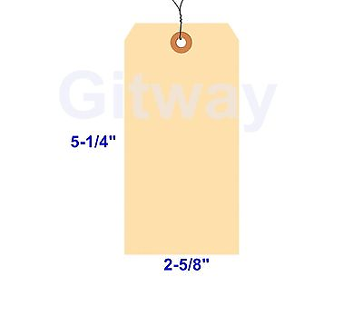 #ad 1000 of 5 1 4quot; x 2 5 8quot; Size 6 Manilla Shipping Hang Tag Tags with Wire 13 Pt $55.12