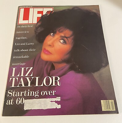 #ad Life Magazine Elizabeth Taylor Starting over at age 60 February 1992 $10.00