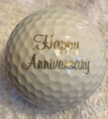 #ad VTG Logo Golf Ball.quot; Happy Anniversary Champagne W Glasses quot; Never b 4 $12.99