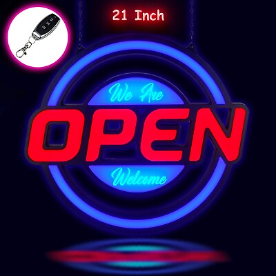 #ad LED Open Sign Neon Light Round Bright for Restaurant Bar Pub Shop Store Business $139.87