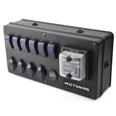 6 Gang Rocker Switch Panel Box Waterproof 12V ON Off Switch with Led Fuse block $122.39