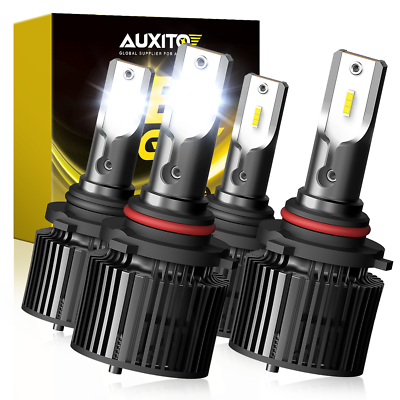 #ad AUXITO 9005 9006 Headlight LED Bulbs Combo High Kit Low Beam Xenon White 40000LM $39.99