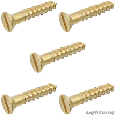 #ad #4 x 5 8quot; Solid Brass Flat Head Slotted Wood Screw Qty 100 $12.61