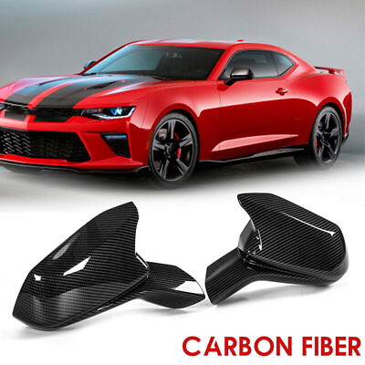 #ad CARBON FIBER Mirror Covers For 2016 2017 2018 2019 2020 2021 2022 CHEVY CAMARO $30.99