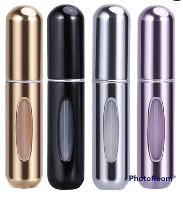 #ad 4 Pcs Mini Travel Perfume Atomizer Bottle Spray Pump Case Refillable Portable US $9.99