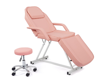 #ad NEW ADJUSTABLE PORTABLE MEDICAL DENTAL CHAIR W STOOL COMBINATION PINK $330.00