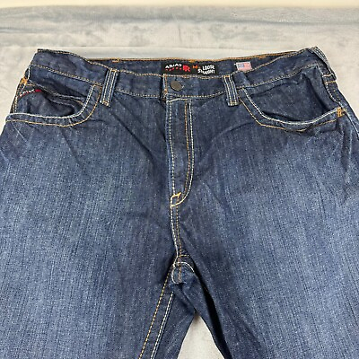 #ad Ariat FR Jeans Mens 38x30 Blue 5 Pocket M3 Loose Workwear Flame Resist CAT2 $39.89
