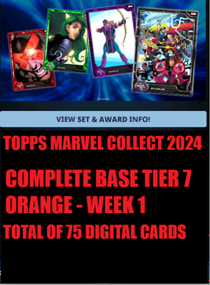 #ad ⭐TOPPS MARVEL COLLECT WEEK 1 EXCLUSIVE 24 BASE TIER 7 ORANGE 75 CARD SET⭐ $11.00