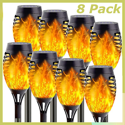 #ad LED Outdoor Solar Flame Light Torch Dancing Flickering Lamp Garden Outdoor 8Pack $32.99