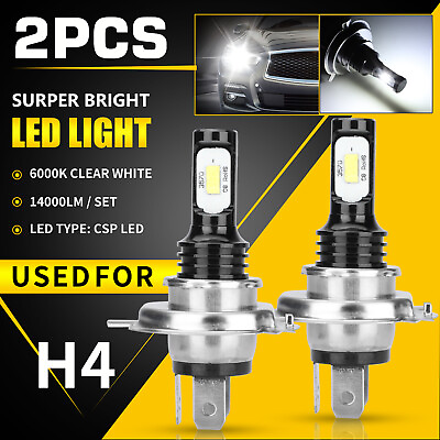 #ad 2X H4 9003 HB2 LED Headlight Kit High Low Beam DRL Bulb Super Bright 6000K White $9.98
