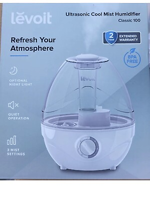 #ad Levoit Humidifier 2.4L Classic 100 Cool Mist Vaporizer Bedroom Baby Kid Auto Off $20.00