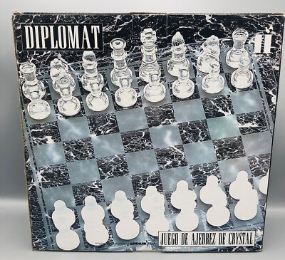 #ad Chess Set Glass by Diplomat Complete Set $13.50