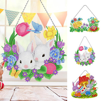 #ad Easter Diamond Art Kit 5D Bunny Flower Diamond DIY Kit Accessories for heathly $15.57