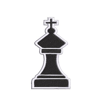 #ad Black King Chess Piece Patch Embroidered Iron on Applique Clothing Vest Jacket $4.95