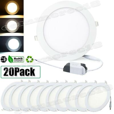20X LED Recessed Ceiling Panel Down Lights Lamp Fixtures 6W 9W 12W 15W 18W 24W $54.99