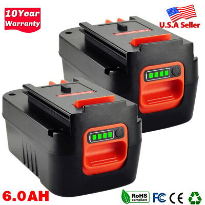 #ad 2 Pack 18V for Black and Decker HPB18 18 Volt 6.0Ah Battery HPB18 OPE 244760 00 $36.89