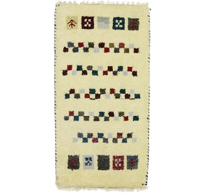 #ad Small Size Tribal Geometric 1#x27;4X2#x27;7 Indo Gabbeh Oriental Rug Bedroom Wool Carpet $78.02