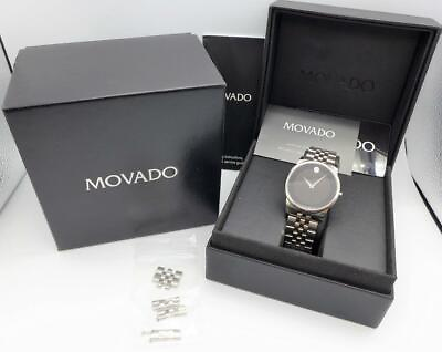 #ad MOVADO MUSEUM 07.1.14.1142 STAINLESS STEEL 40MM CLASSIC QUARTZ WRISTWATCH $375.00