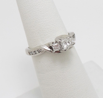 #ad 1 2CT Princess Diamond Anniversary Engagement Wedding Bridal Ring 10K White Gold $369.99