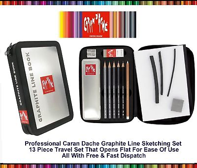#ad Caran Dache Graphite Line Book Drawing Case Set Sketching Drawing Art Travel Set GBP 79.99