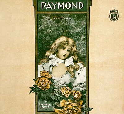 #ad Raymond Overture 1900s Sheet Music Beautiful Victorian Woman Thomas DWHH1 $34.99
