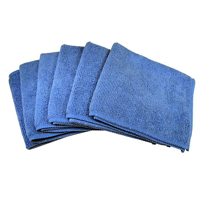 #ad 6 Blue Microfiber Towel Cleaning Cloth for LED TV and Auto Detailing Polishing $7.99