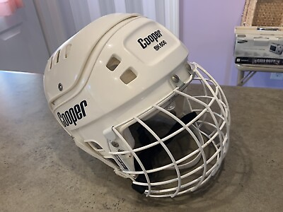 #ad Vintage Cooper SK 600 Hockey Helmet White No Chin Strap Size Unknown See Pics $89.00