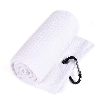 #ad Sports Towel with Carabiner Clip Efficient Cleaning Cleaning Golf Club Tow White $10.27