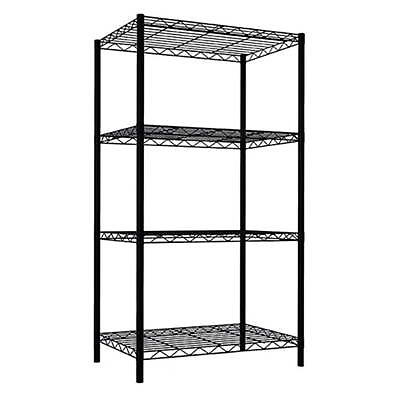#ad 13.8quot;W X 21quot;D X 46.5quot;H 4 Shelf Wire Freestanding Shelves Black $25.09