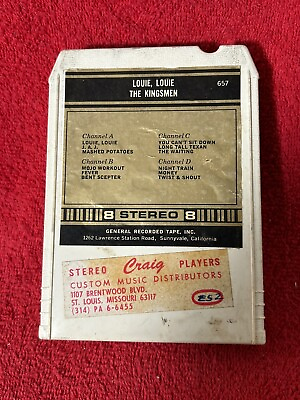 #ad The Kingsmen Louie Louie 8 Track Tape new pads $10.00