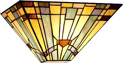 #ad CHLOE Lighting KINSEY Tiffany style Mission 1 Light Wall Sconce 12 Wide $83.96