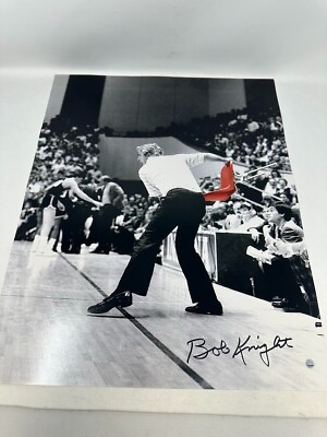 #ad Bob Knight Indiana Hoosiers Autographed Signed 16x20 Chair Throwing Steiner Holo $159.00