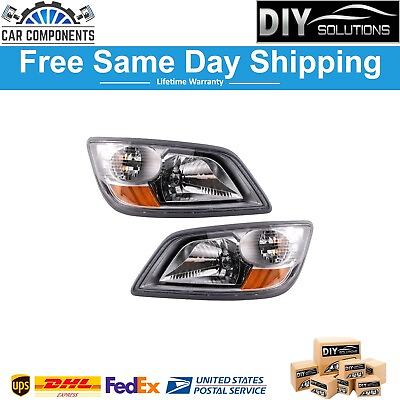 #ad New Headlight Lamp Assembly LH RH Kit Pair Set of 2 For 2006 2019 Hino 145 338CT $241.70