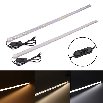 #ad Portable USB LED Hard Strip Bar Light Tube Under Cabinet Lamp With On Off Switch $5.80
