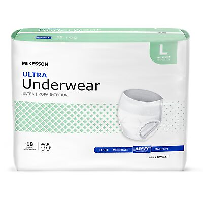 #ad McKesson Adult Disposable Pull On Up Underwear Diapers L Heavy Absorbency 18 Ct $14.46