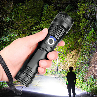 Super Bright 90000LM LED Tactical Flashlight With Rechargeable Battery $16.45
