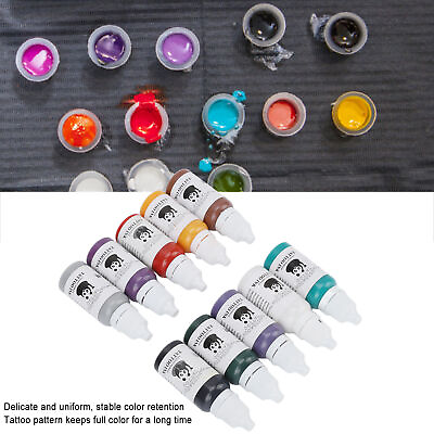#ad Tattoo Color Ink Pigments Set Professional Tattooing Inks 10 Bright Vibrant CHW $10.96