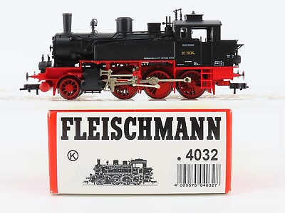 #ad HO Scale Fleischmann 4032 DR German 2 6 0T BR 91 Steam Tank Locomotive #1834 $229.95