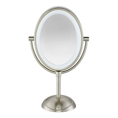 #ad Double illuminated vanity mirror with LED light 1x 7x magnification White $30.22