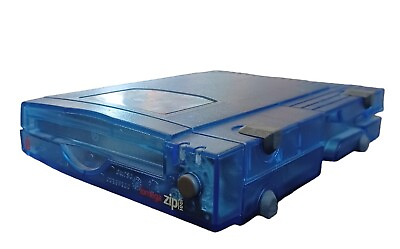 #ad Iomega Zip 100 External Disk Drive Z100USB Translucent Blue PARTS or REPAIR READ $19.95