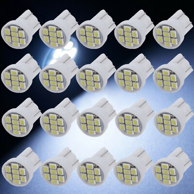 #ad 50x T10 W5W 8SMD 194 168 LED White Interior Dashboard Panel Light Cluster Bulbs $10.86