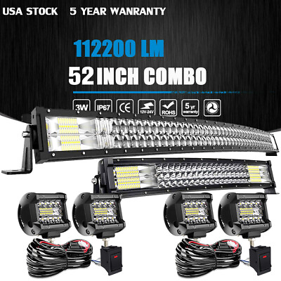 #ad LED Light Bar 52#x27;#x27; inch 711W 22#x27;#x27; inch 306W 4#x27;#x27; 60W LED Cube for Ford Escape $138.55